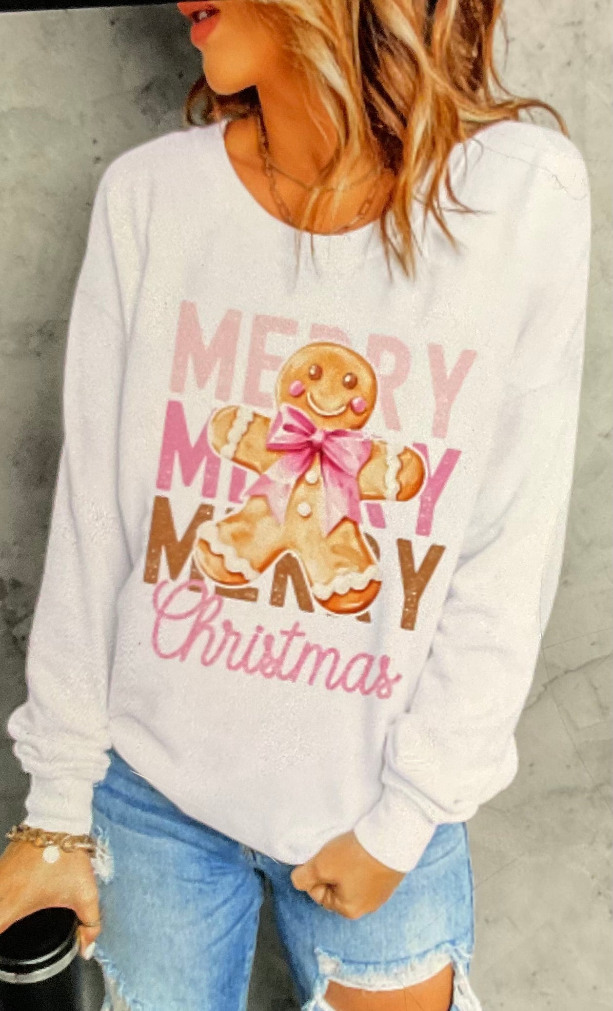 MERRY CHRISTMAS gingerbread sweater